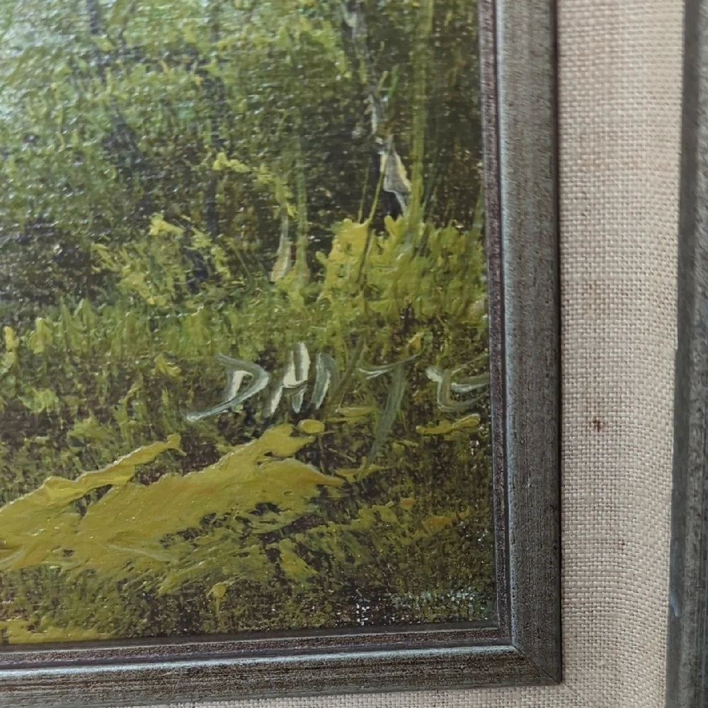 Vintage Framed Oil on Canvas Landscape Painting - Picture 3 of 3
